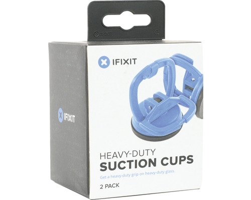 iFixit Logo. Verpackung mit zwei schweren Saughebern