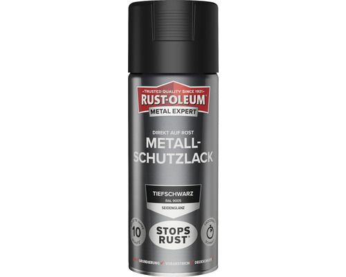 RUST-OLEUM METAL EXPERT Sprühlack Schutzlack Seidenmatt RAL9005 schwarz 400 ml