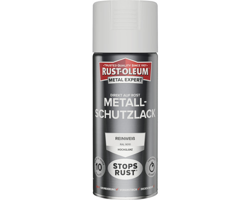 RUST-OLEUM METAL EXPERT Sprühlack Schutzlack Hochglänzend RAL9010 weiß 400 ml