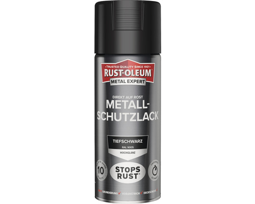 RUST-OLEUM METAL EXPERT Sprühlack Schutzlack Hochglänzend RAL9005 schwarz 400 ml