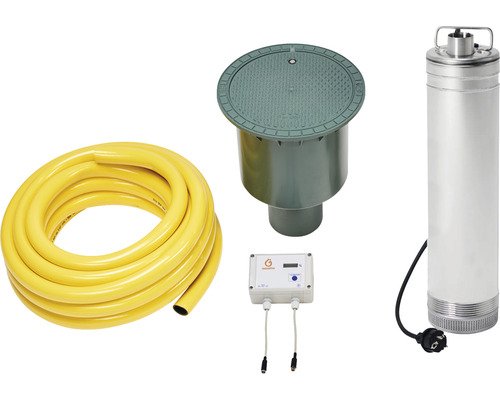 Brunnenpumpen-Set mit Schlauch, Erdbrunnen-Anschluss, Steuerung