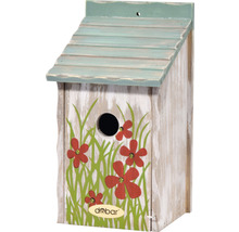 Blumengeschmücktes Vogelhaus aus Holz