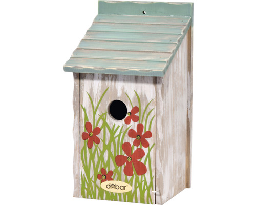 Blumengeschmücktes Vogelhaus aus Holz
