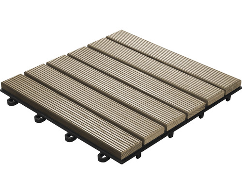 Terrassenfliese aus Holz mit Nut- und Federverbindung