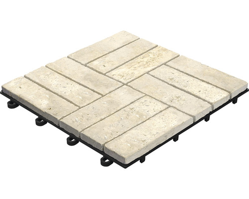 Verbundfliese mit Steinoptik und Kunststoffunterkonstruktion