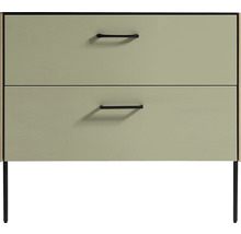 Schrank mit zwei Schubladen und Metallgriffen