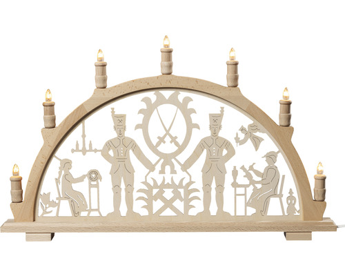 Holz Lichterbogen mit Figuren und Kerzen