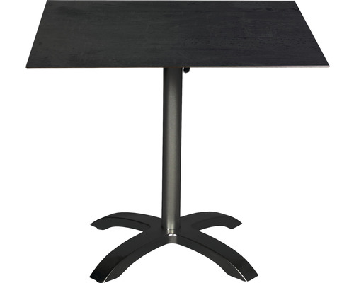 Bistrotisch Acamp HPL 80 x 80 cm Aluminium anthrazit klappbar Quadratischer Tisch mit Mittelfuß