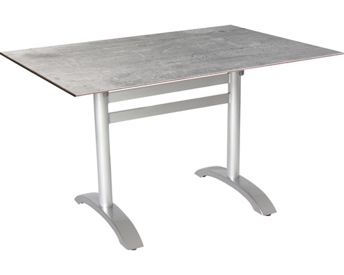 Bistrotisch Acamp HPL 120 x 80 cm Aluminium platin klappbar