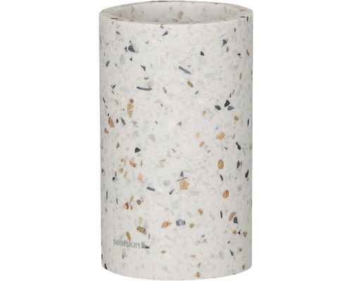 Zahnputzbecher aus Kunststoff mit Terrazzo Muster