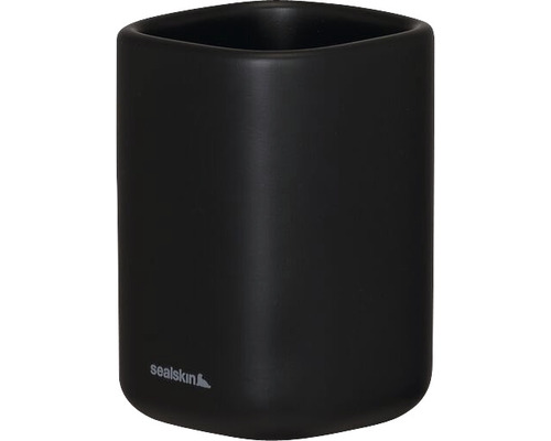 Schwarzer Zahnputzbecher von Sealskin