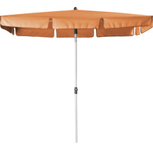 Quadratischer Sonnenschirm mit hellem Gestell