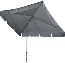 Rechteckiger Sonnenschirm mit Kurbel und mittigem Mast