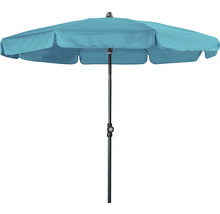 Strandsonnenschirm mit mittigem Mast