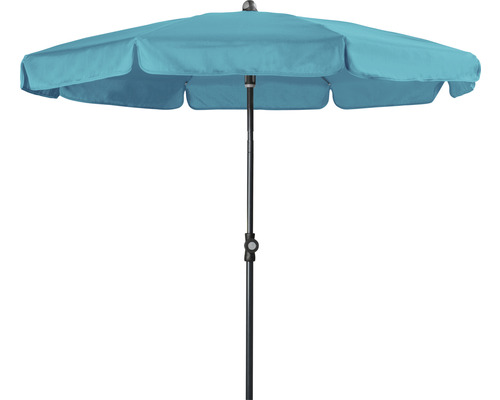 Strandsonnenschirm mit mittigem Mast