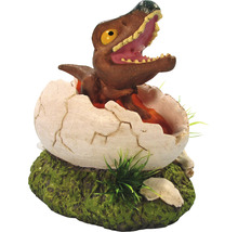 Dekorative Dinosaurierfigur, die aus einem Ei schlüpft