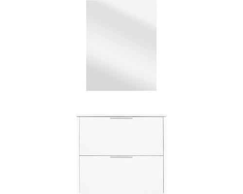 Badezimmerset mit einem Spiegelschrank und einem Unterschrank mit zwei Schubladen