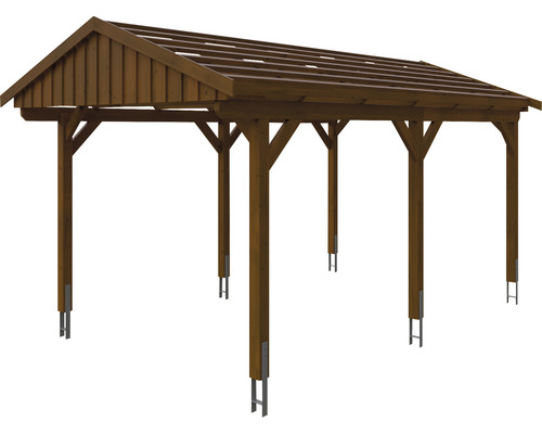 Holzcarport mit Satteldach für den Außenbereich