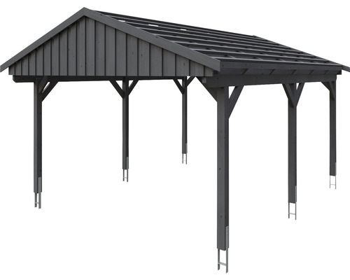 Holzcarport mit Satteldach und Pfosten