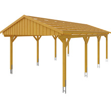 Einzelcarport SKAN Holz Fichtelberg 423 x 808 cm Eiche hell