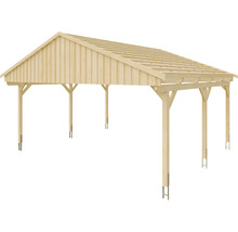 Doppelcarport SKAN Holz Fichtelberg 618 x 566 cm natur