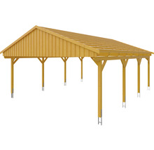 Doppelcarport SKAN Holz Fichtelberg 618 x 808 cm Eiche hell