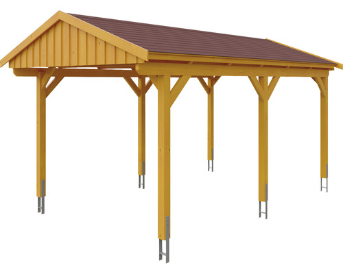 Holz Carport mit Dacheindeckung