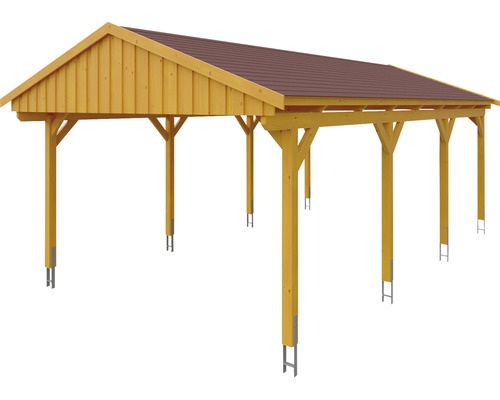 Holzcarport mit Metalldach