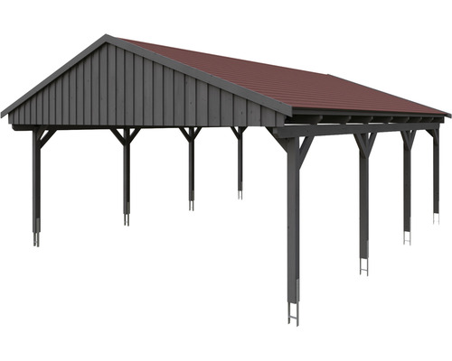 Freistehender Carport mit Satteldach aus Holz
