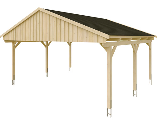 Holzcarport mit Dach und Pfosten