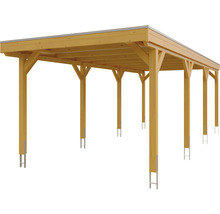 Holzcarport mit Stützen und Dach