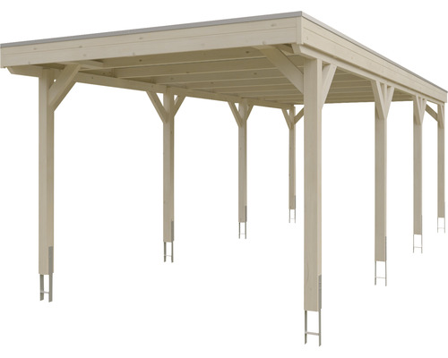 Holzcarport mit Metallpfostenankern für den Außenbereich
