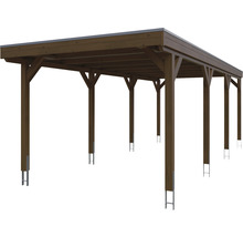Einzelcarport SKAN Holz Grunewald inkl. EPDM Folie 321 x 796 cm Nussbaum