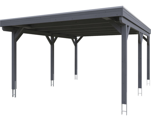 Holzcarport mit Pfosten und Dach