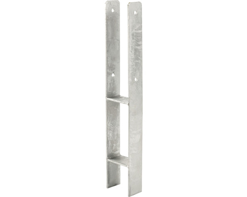 H-Pfostenträger PLUS zum Einbetonieren 60 cm für 9 x 9 cm Pfosten feuerverzinkt Pfostenträger aus Metall zur Befestigung von Pfosten