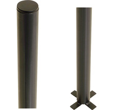 Metallpfosten mit Deckel und Bodenplatte