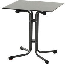 Klapptisch mit quadratischer Tischplatte und Metallgestell