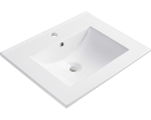 Differnz Möbelwaschtisch Providence 60 x 46 cm weiß glänzend Glasiert 36.011.54 Waschbecken aus Keramik für Badezimmer