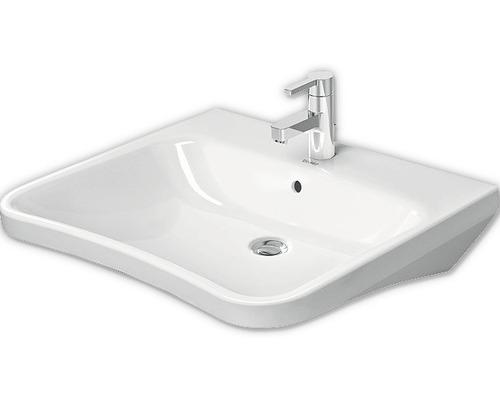 DURAVIT Unterfahrbarer Waschtisch DuraStyle 65 x 60 cm weiß glänzend 2329650000 Keramikwaschtisch mit Armatur für das Badezimmer
