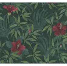 Vliestapete 38028-1 Cuba Floral grün rot-thumb-0