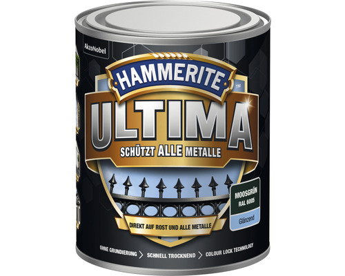 HAMMERITE Metallschutzlack Ultima RAL 6005 moosgrün glänzend 750 ml