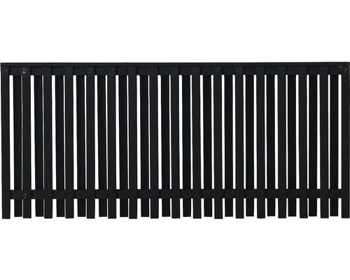 Vorgartenzaun PLUS Nagano 180 x 80 cm RAL 9005 schwarz Holzzaun mit Latten für den Garten