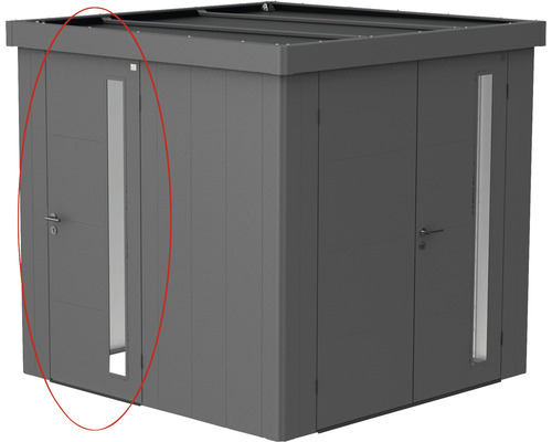 Zusatztür Biohort für Gartenhaus Neo quarzgrau-metallic Metall Gerätehaus mit Tür und Fenster