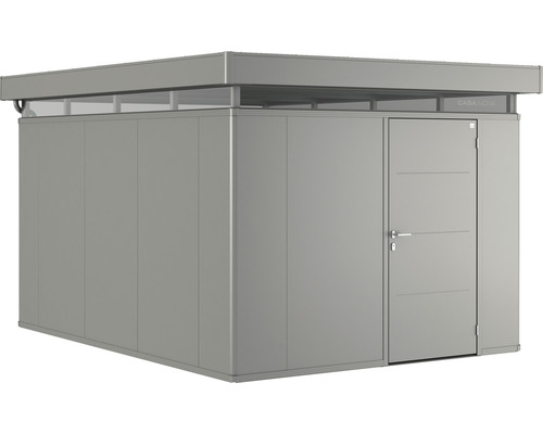 Gerätehaus Biohort CasaNova 3x4 Tür rechts 330 x 430 cm quarzgrau-metallic Gartenhaus mit Flachdach und Tür