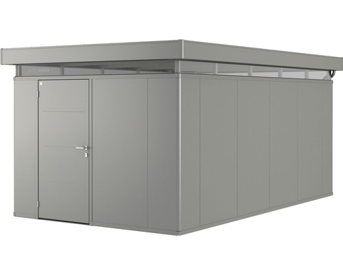 Gerätehaus Biohort CasaNova 3x5 Tür links 330 x 530 cm quarzgrau-metallic Modernes Gerätehaus mit Tür und Fensterreihe