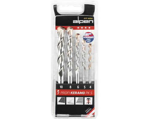 5x10 Stück Wolfram-Fliesenbohrer Set 4-12 Mm - Hartmetall Bohrer Für Glas, Keramik, Fliesen - Mit Flachkopf