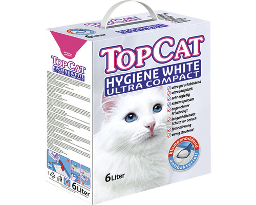Katzenstreu Top Cat Hygiene White Ultra Compact feinklumpend 6 l Topcat Hygiene White Ultra Compact Katzenstreu, 6 Liter Packung