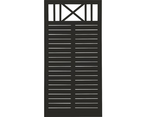 Teilelement PLUS Nostalgi 90 x 180 cm RAL 9005 schwarz Gartentor mit Querstreben und Latten