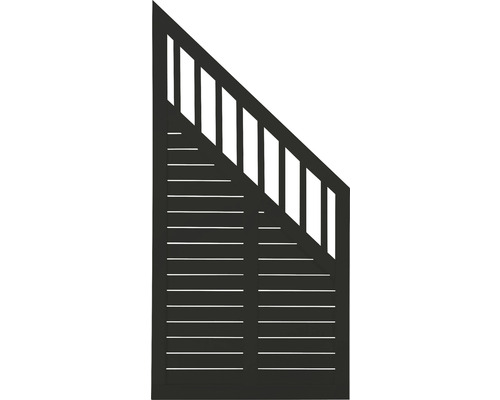 Abschlusselement PLUS Nostalgi 90 x 180/95 cm RAL 9005 schwarz Illustration eines Gartentors mit horizontalen und vertikalen Elementen