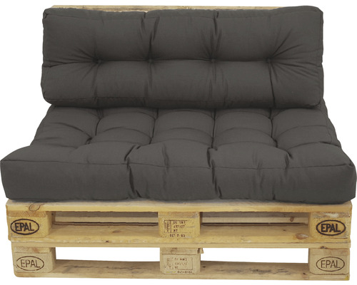 Palettenkissen mit Rückenlehne auf Europalette